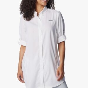 Columbia PFG Tamiami Long-Sleeve Tunic White Long Sleeve Shirt Sun Protection
